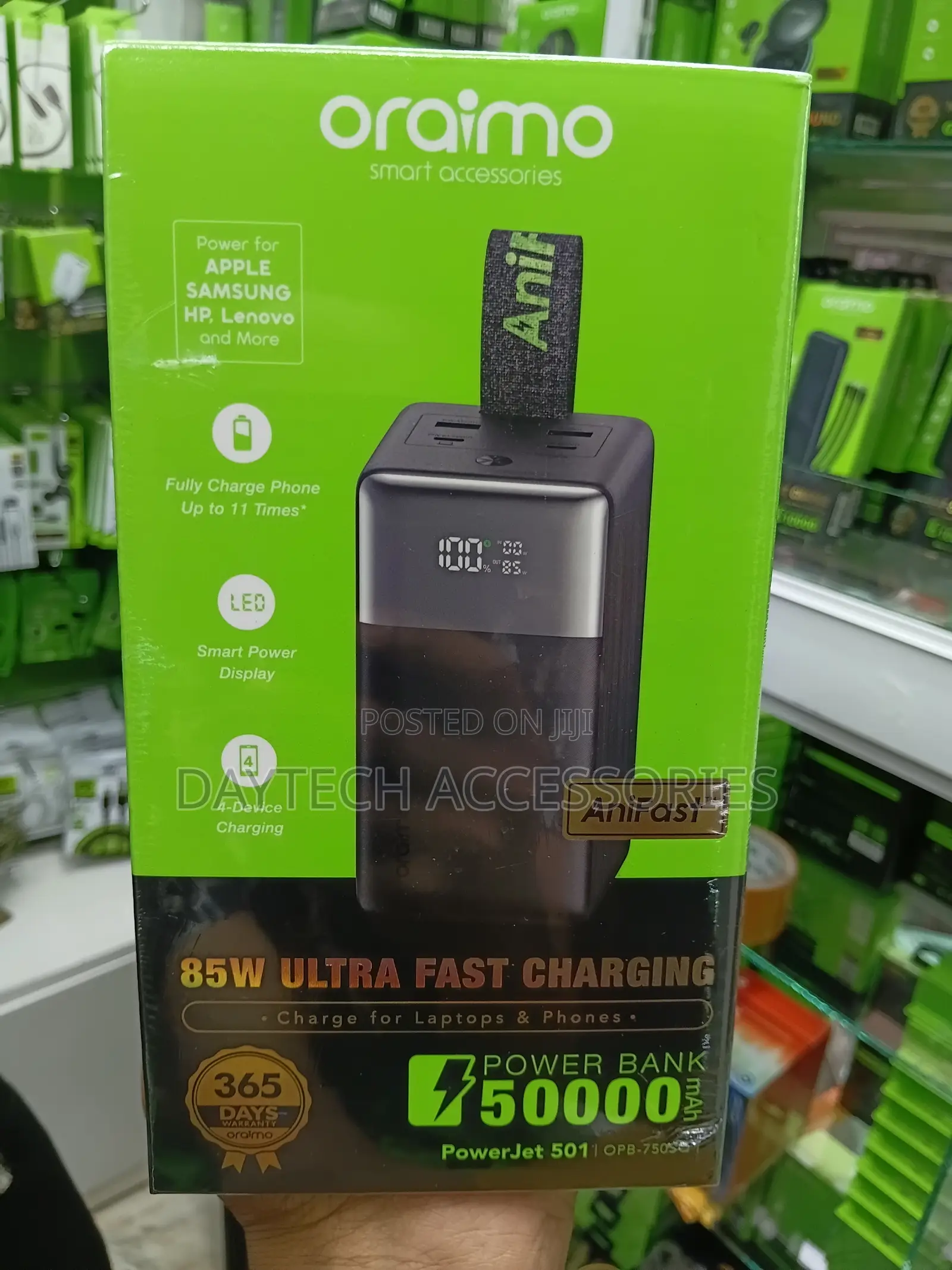 Oraimo PowerJet 501 85W 50,000mAh Power Bank for Phones and Laptops.