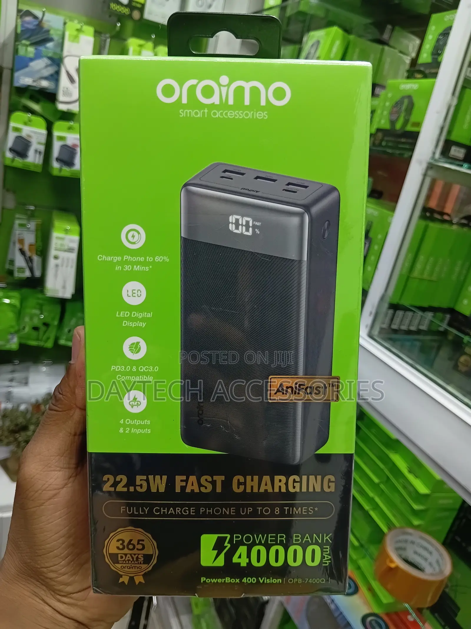 Oraimo PowerBox 400 Vision With a Massive 40,000mAh Capacity.