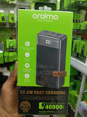 Oraimo 40,000mAh 22.5W Fast Charge Power Bank-Opb-7400q.