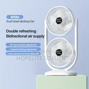 Vertical Double Head 3 Speed Rechargeable Duo Turbo Fan