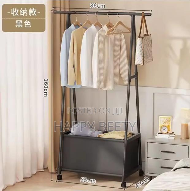 Indoor Triangular Coat Rack With Storage - thumbnail 2