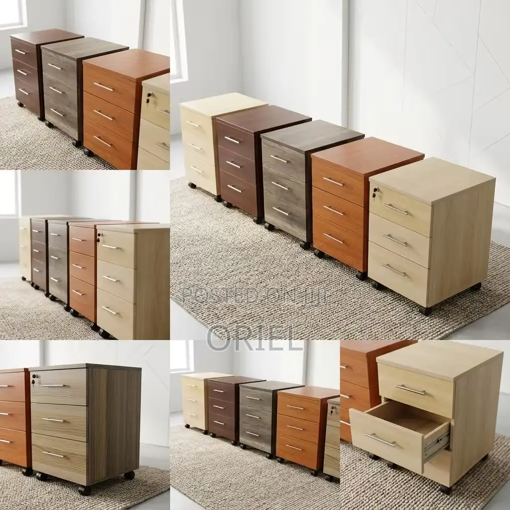 Office Cabinet : Wooden 3-Drawer Storage Cabinet