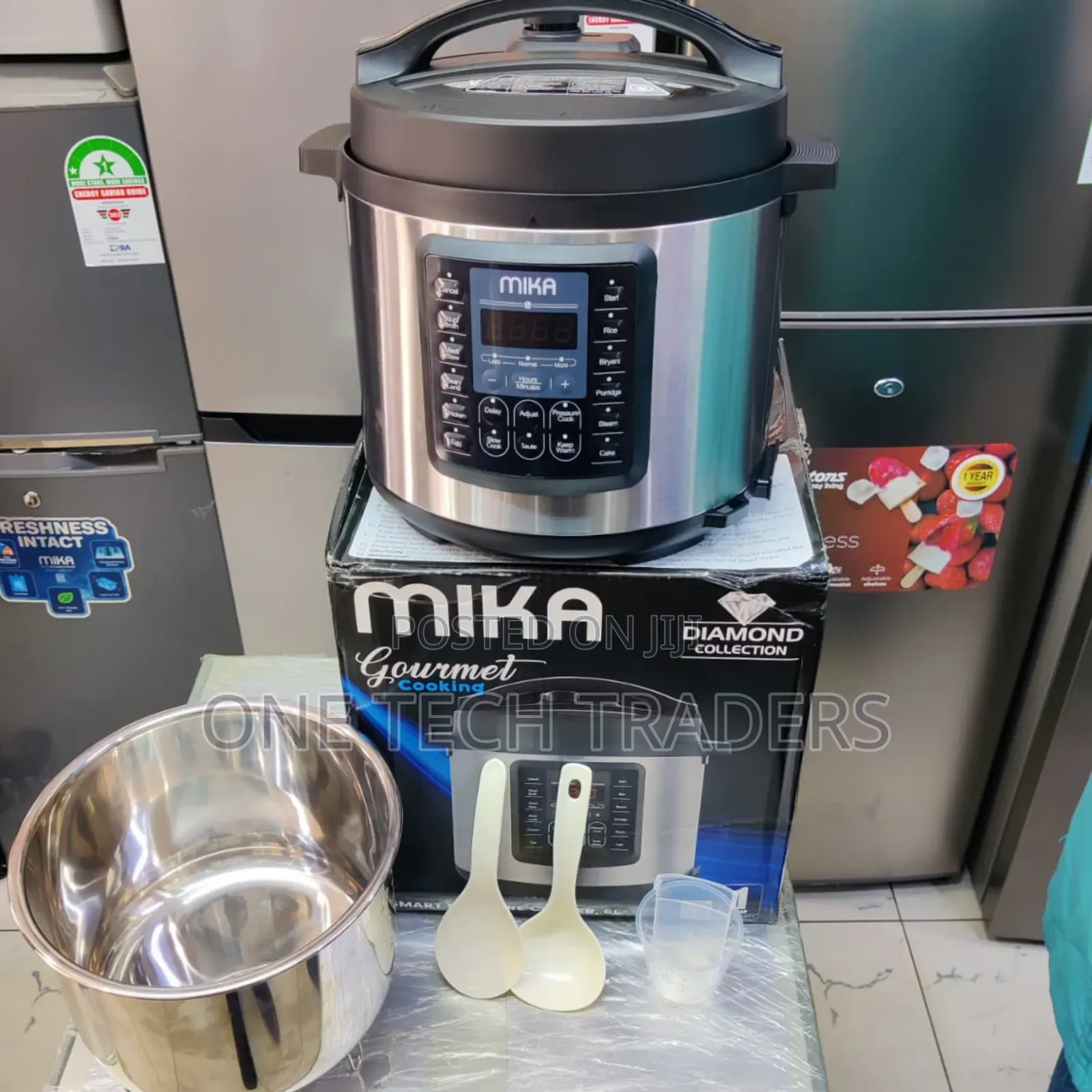 *Mika 6Litres Electric Pressure Cooker,WITH STAINLESS STEEL POT