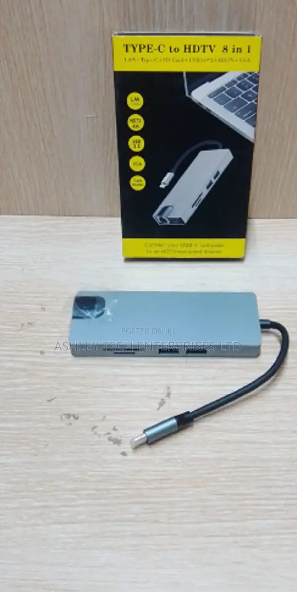 Portable 8-in-1 USB-C Dock With HDMI, LAN, SD/TF USB Ports