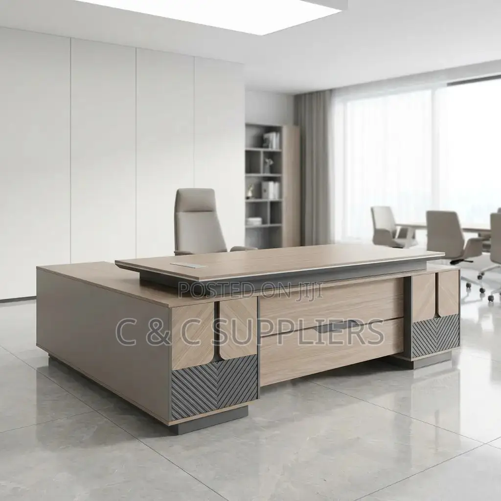 Modern 2.4m Executive Office Desk.