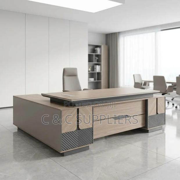 Modern 2.4m Executive Office Desk.