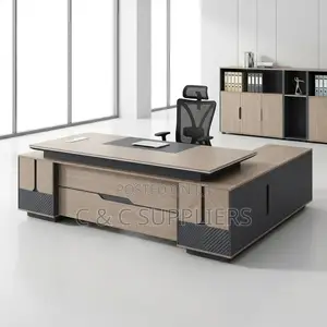 Modern 2.4m Executive Office Desk.