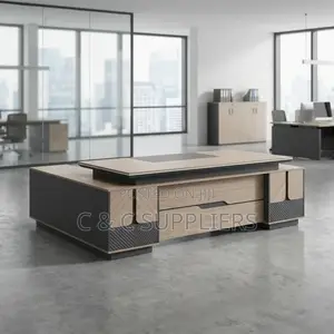 Modern 2.4m Executive Office Desk.