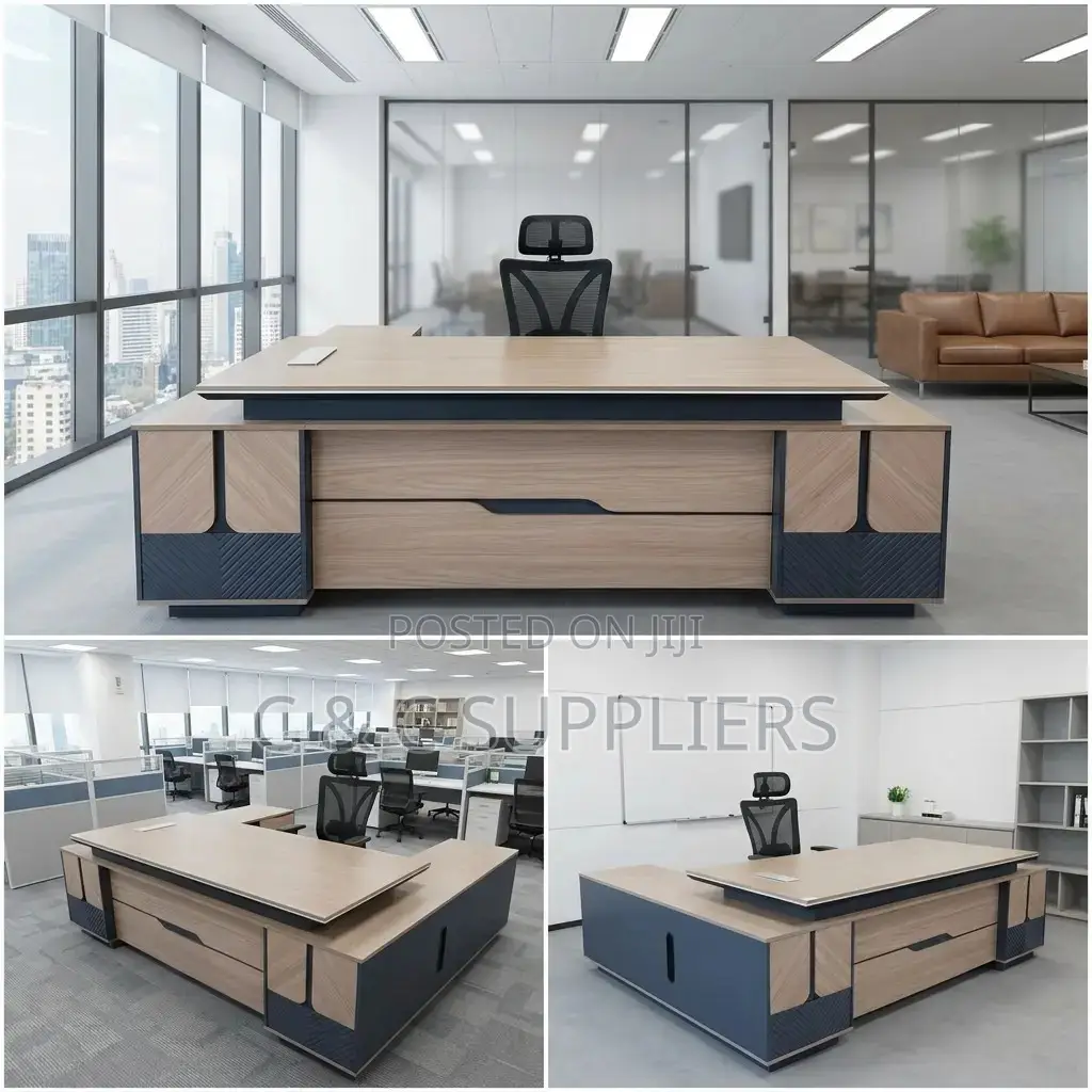 Modern 2.4m Executive Office Desk.