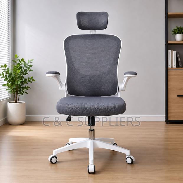 Ergonomic Home Mesh Chair With Flip Arm's. - main view