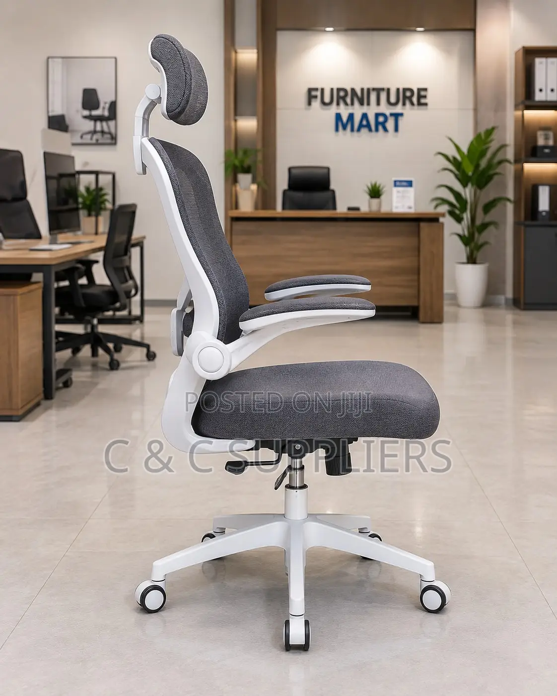 Ergonomic Home Mesh Chair With Flip Arm's.