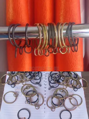 Brown DRAPERY METAL CURTAIN RINGS Without Plastic Rubber