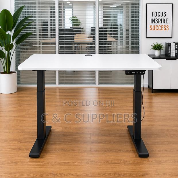 Black Height Adjustable Home Desk-120cm - thumbnail 7