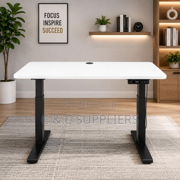 Black Height Adjustable Home Desk-120cm - thumbnail 8