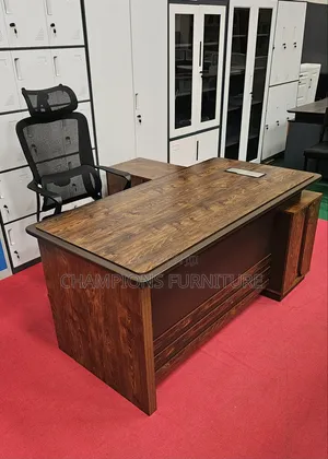 1.6M Brown L-Shaped Office Desk