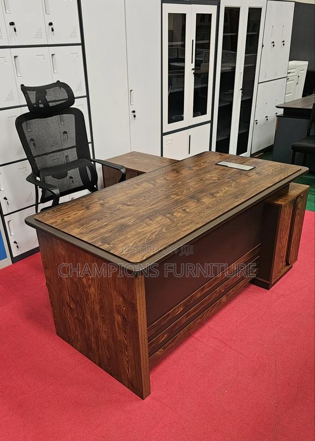 1.6M Brown L-Shaped Office Desk - thumbnail 2