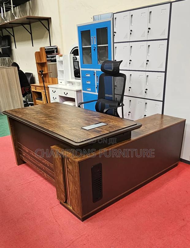 1.6M Brown L-Shaped Office Desk - thumbnail 3