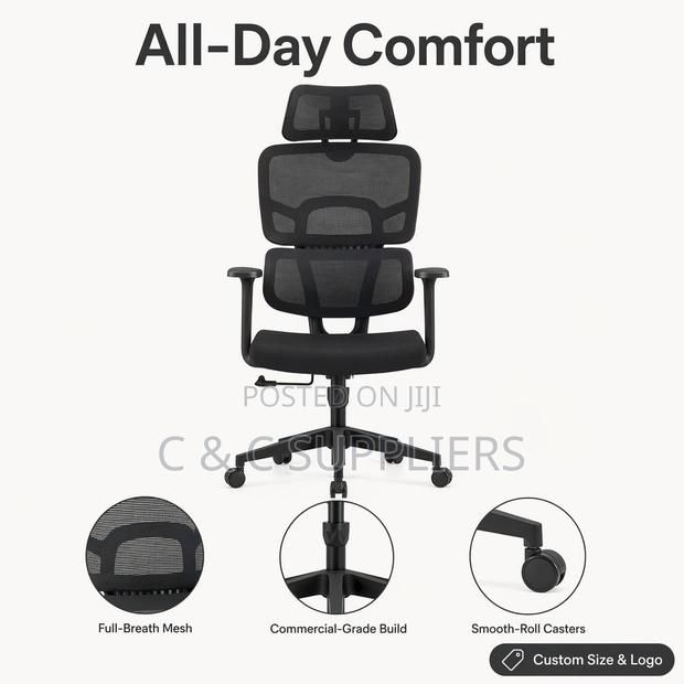 Adjustable Orthopedic Home Task Chair. - thumbnail 2