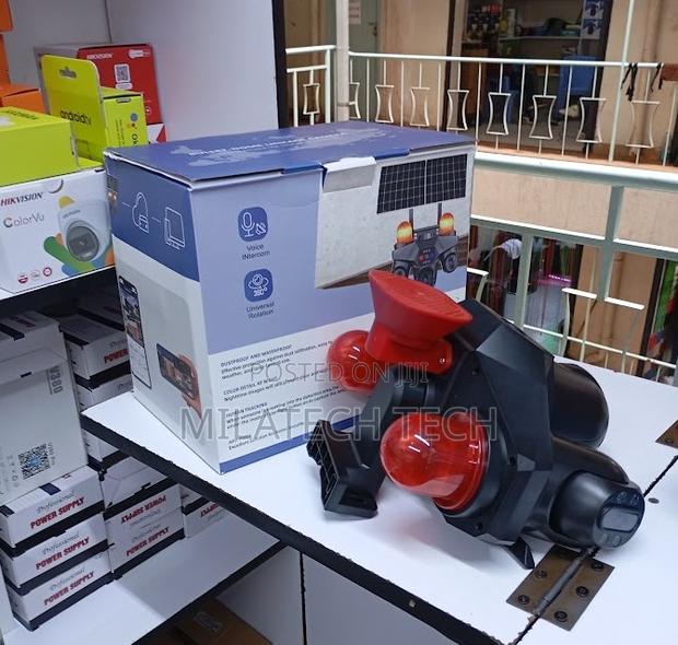 V380 4 Lens Outdoor Security Camera With Siren Solar Panel - main view