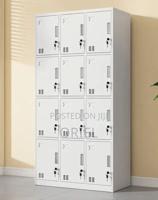 Office Cabinet : 12-Door Metal Staff Storage Lockers