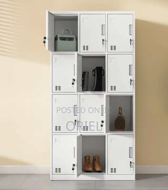 Office Cabinet : 12-Door Metal Staff Storage Lockers
