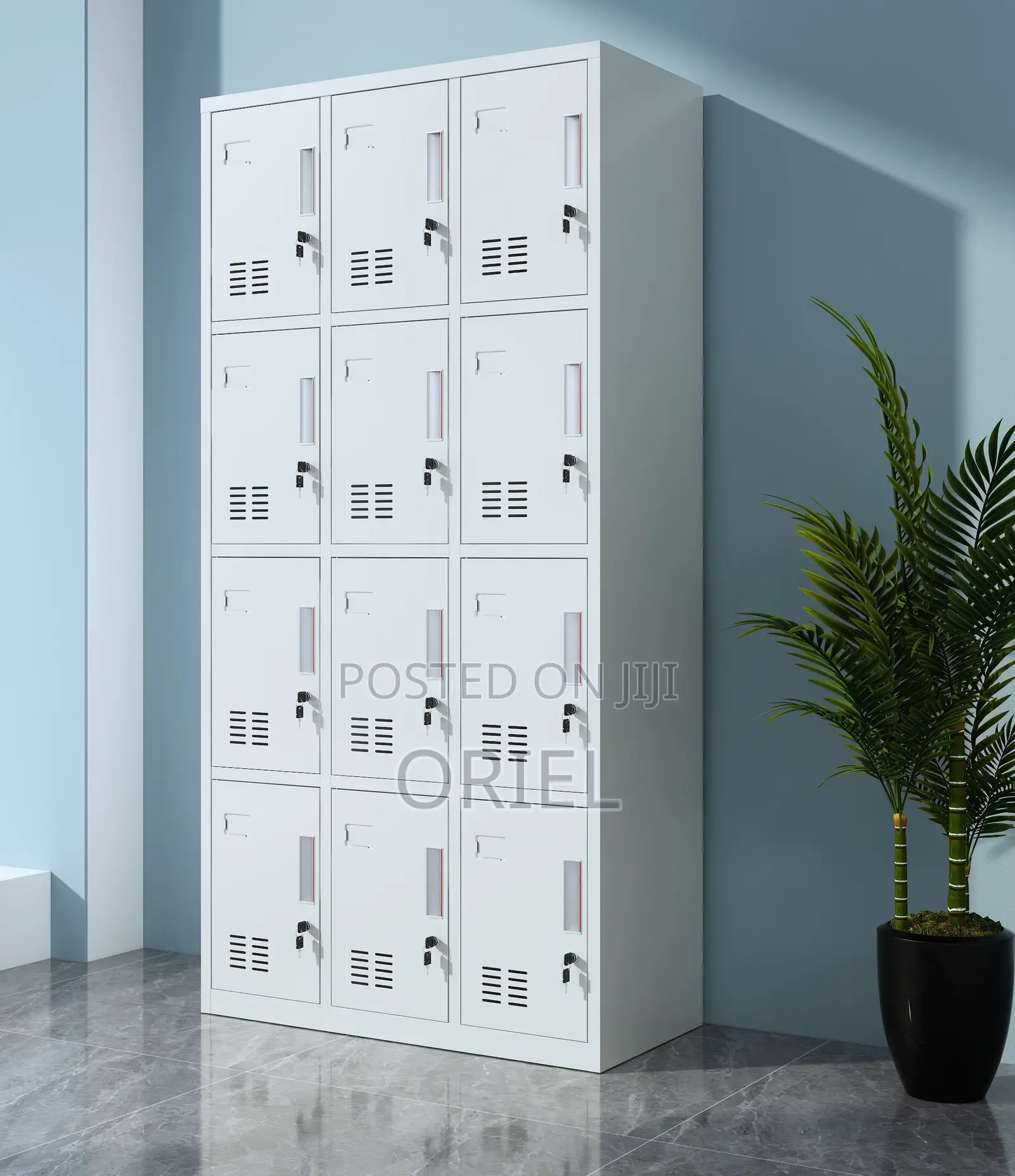 Office Cabinet : 12-Door Metal Staff Storage Lockers
