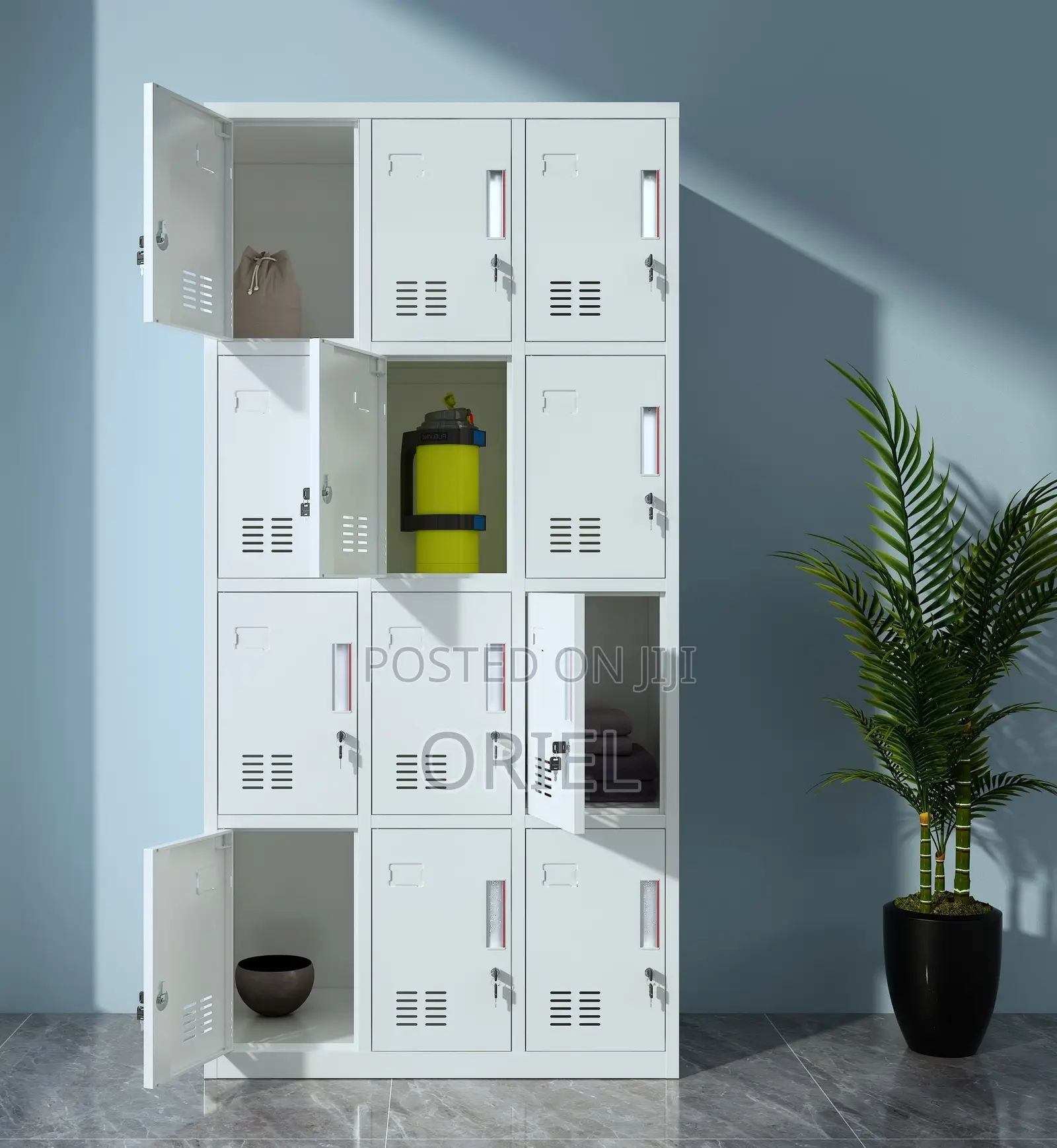 Office Cabinet : 12-Door Metal Staff Storage Lockers