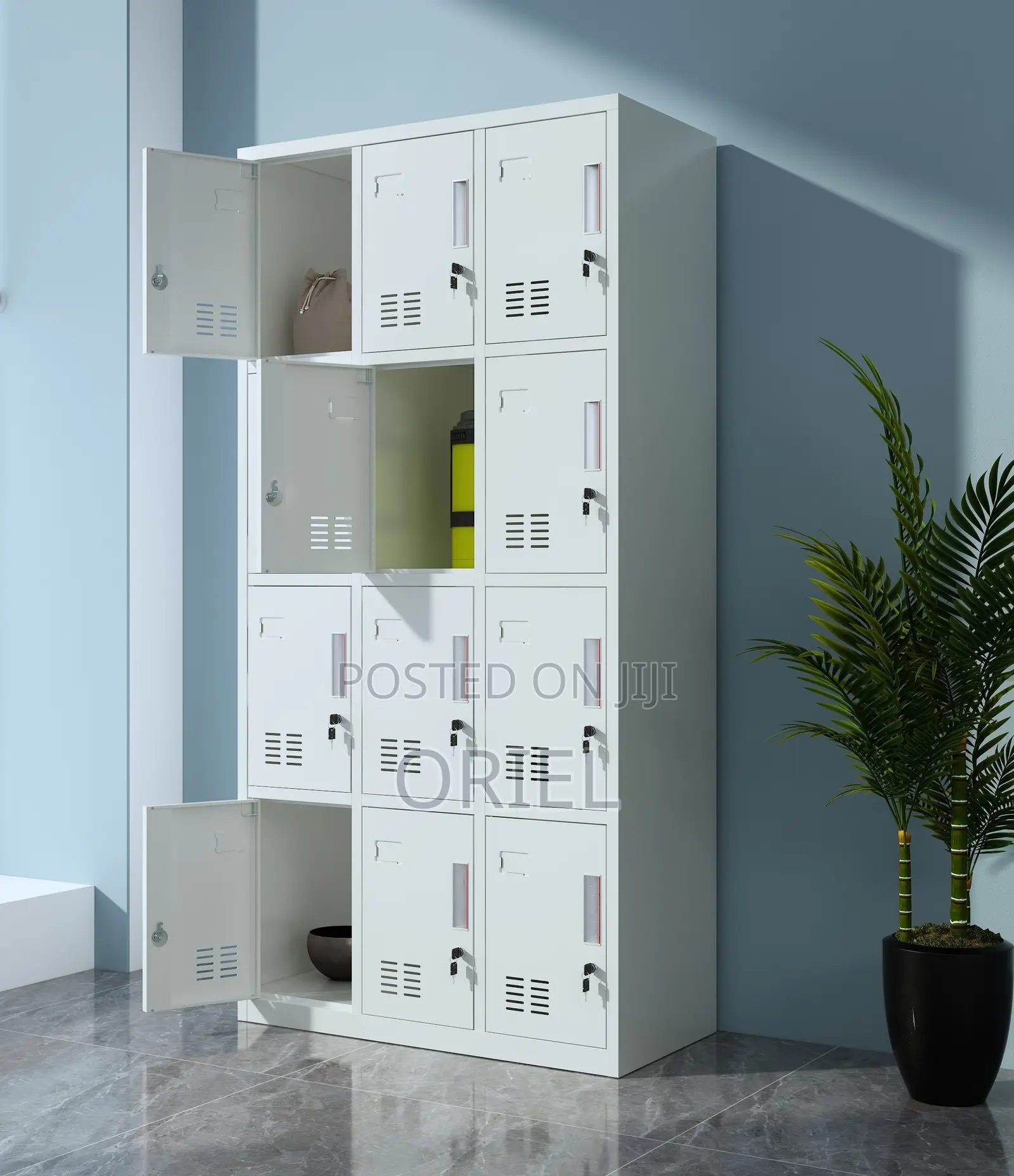 Office Cabinet : 12-Door Metal Staff Storage Lockers