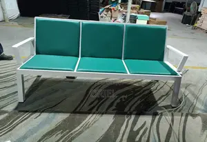 Office Bench : 3-Seater Heavy-Duty Padded Office Waiting Bench