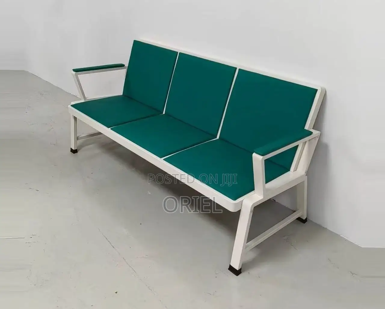 Office Bench : 3-Seater Heavy-Duty Padded Office Waiting Bench