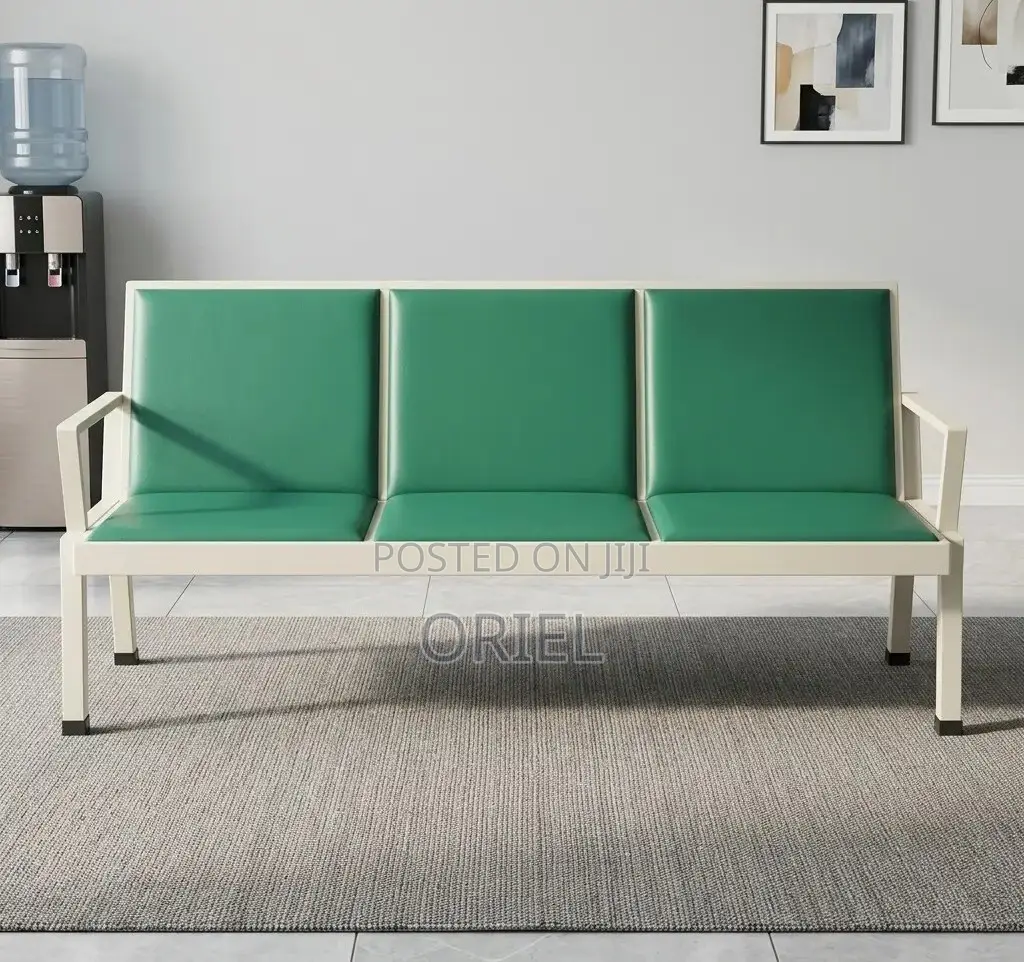 Office Bench : 3-Seater Heavy-Duty Padded Office Waiting Bench
