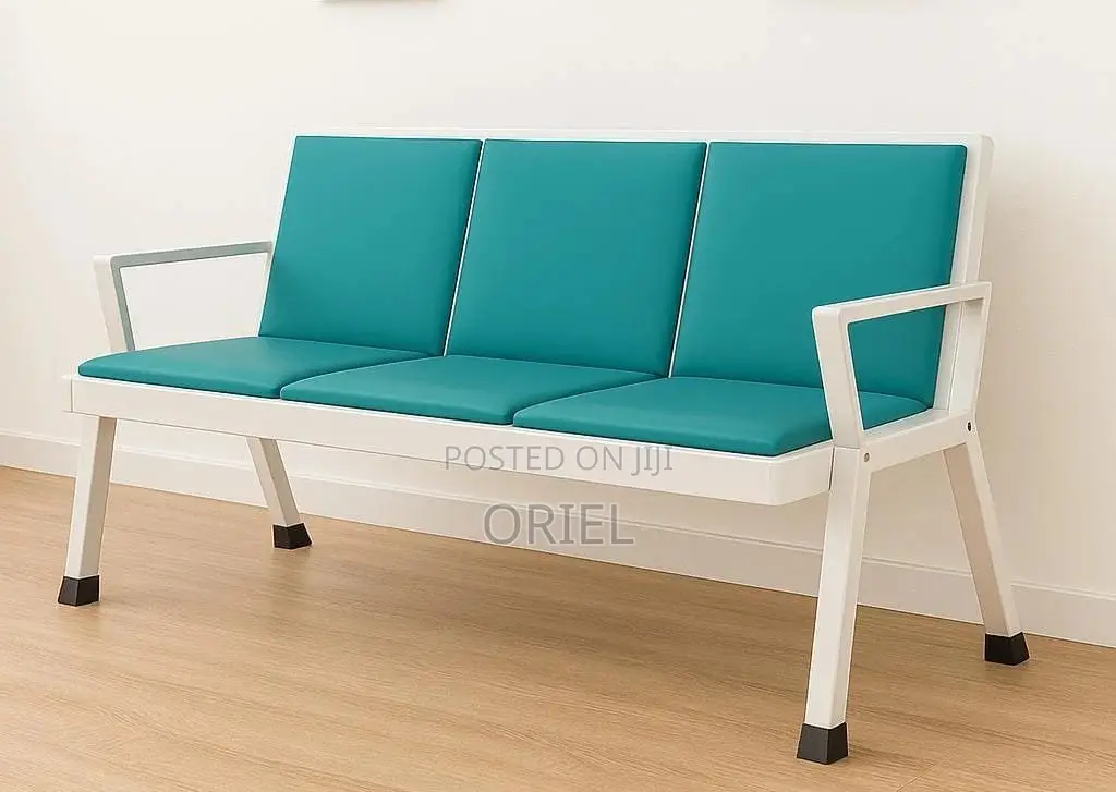 Office Bench : 3-Seater Heavy-Duty Padded Office Waiting Bench