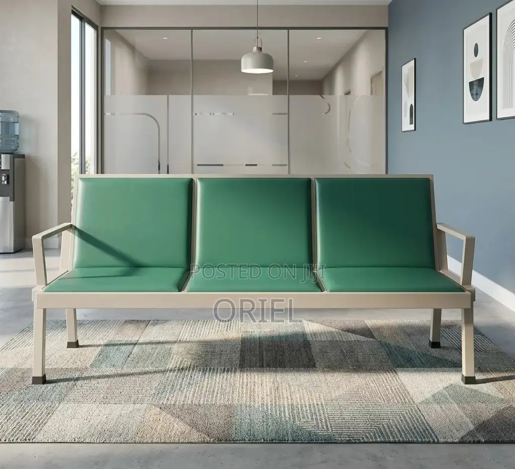 Office Bench : 3-Seater Heavy-Duty Padded Office Waiting Bench