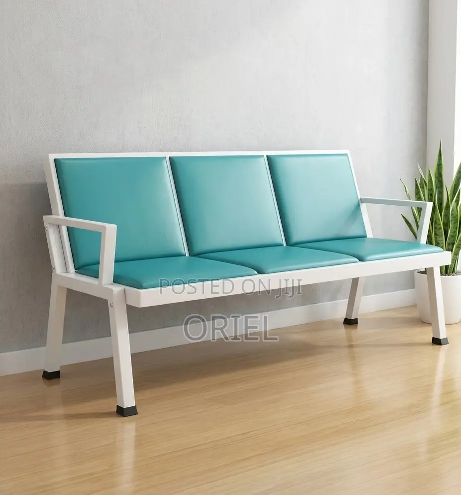 Office Bench : 3-Seater Heavy-Duty Padded Office Waiting Bench