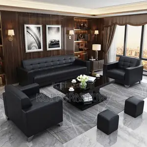 Office Sofa; 1-Seater Reception Office Meeting Sofa (Black)
