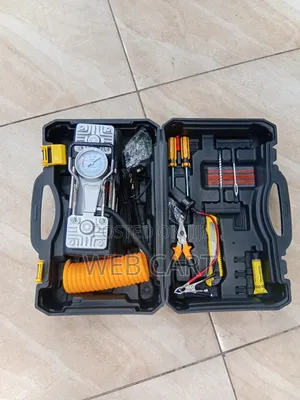 Portable 2-Cylinder Air Compressor With Tool Kit