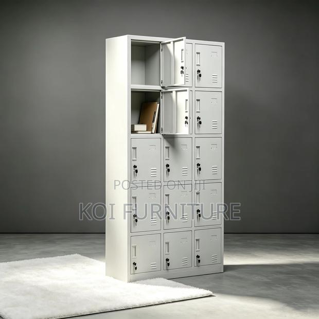 Office Cabinet; 15 Lockers Heavy Duty Steel Modern Office Cabinet