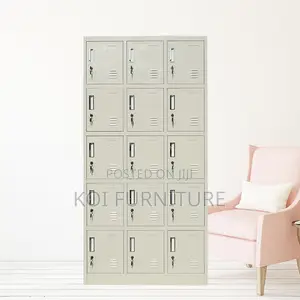 Office Cabinet; 15 Lockers Heavy Duty Steel Modern Office Cabinet
