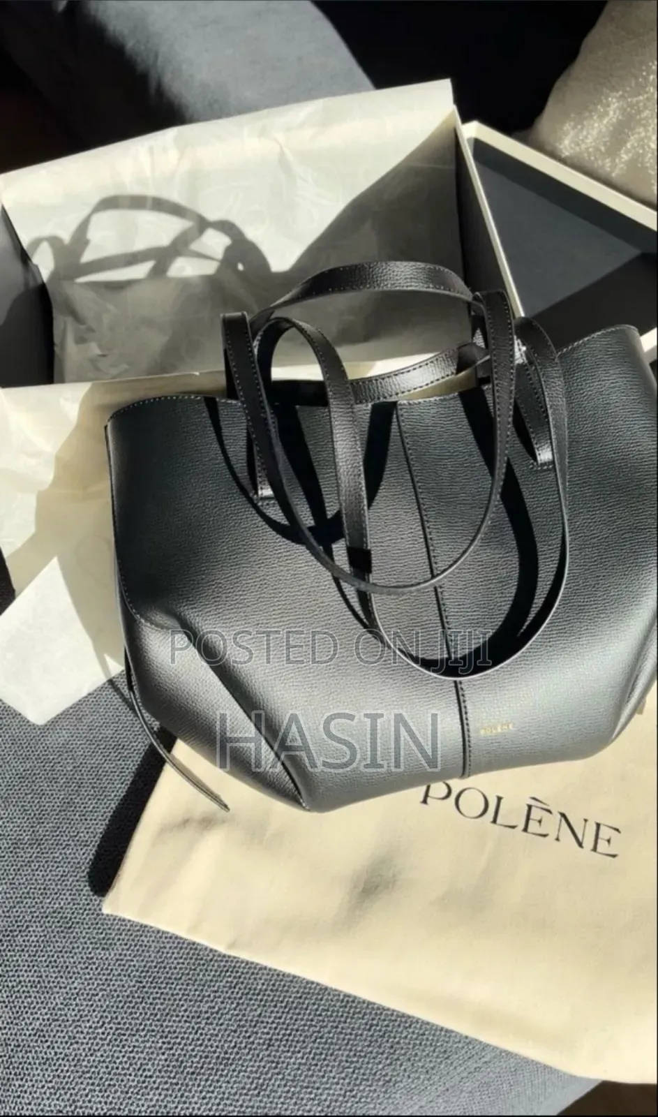 Polène Cyme Leather Tote Bag – Medium Large Sizes Available