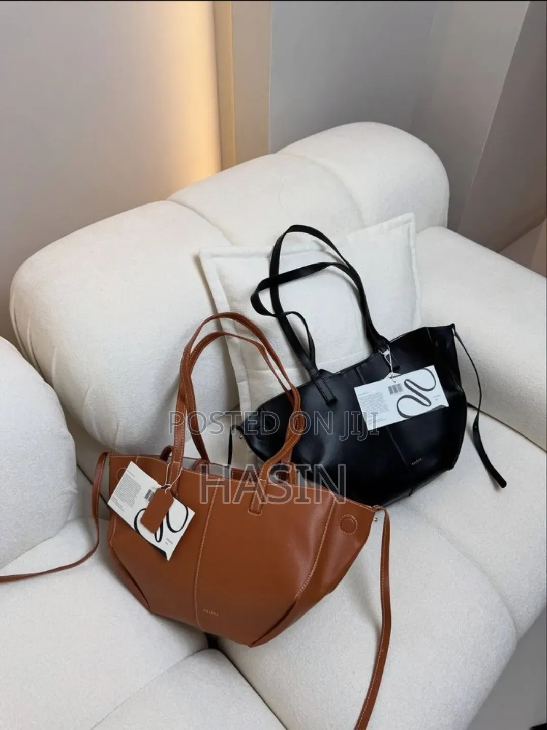 Polène Cyme Leather Tote Bag – Medium Large Sizes Available