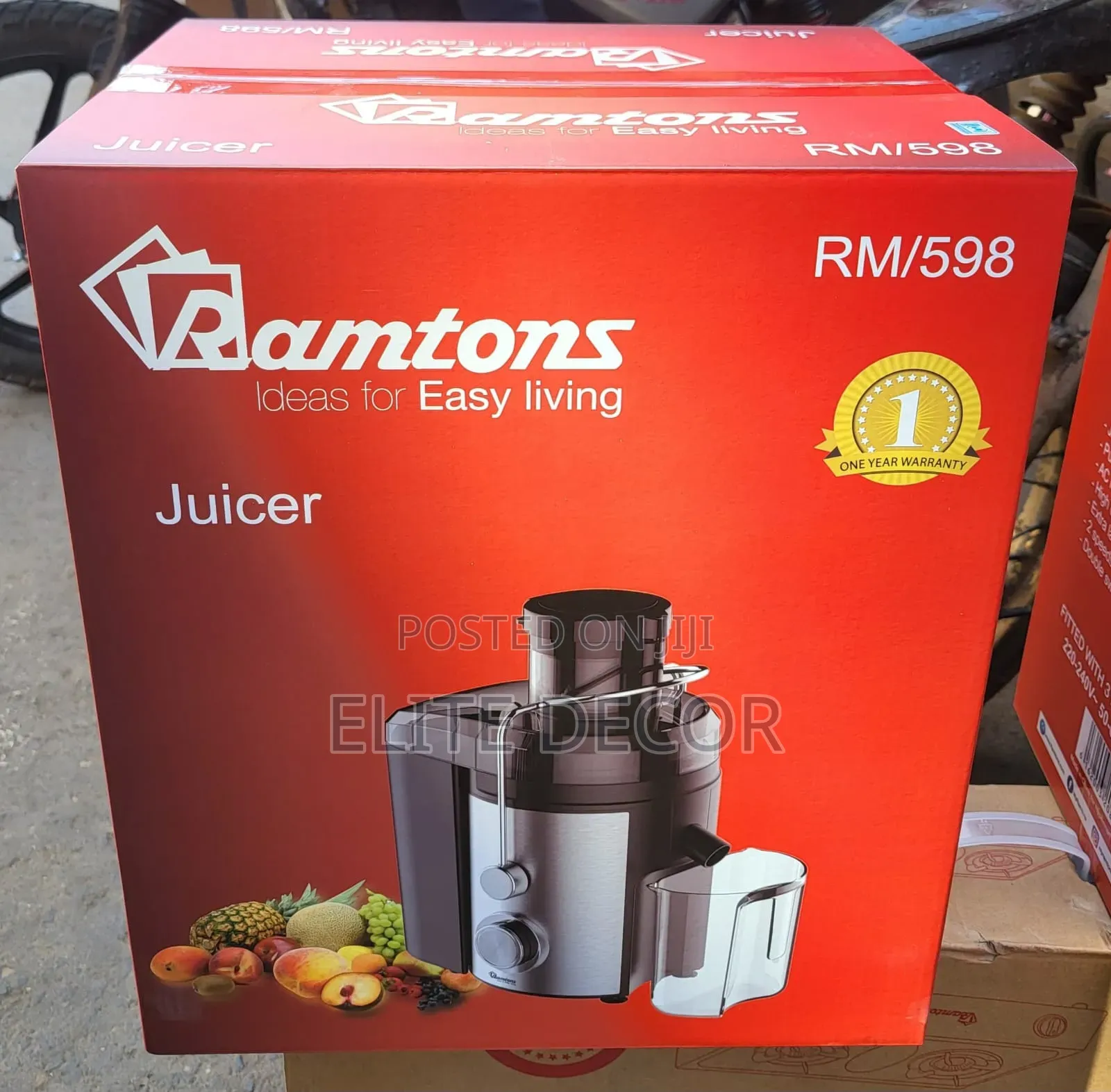 Ramtons RM/598 Commercial Juicer – 800W Juice Extractor