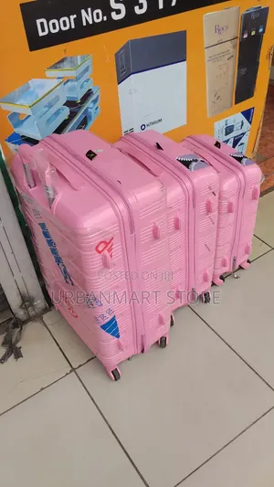 Large 3 Piece Rubber Suitcase Set With 360° Spinner Wheels