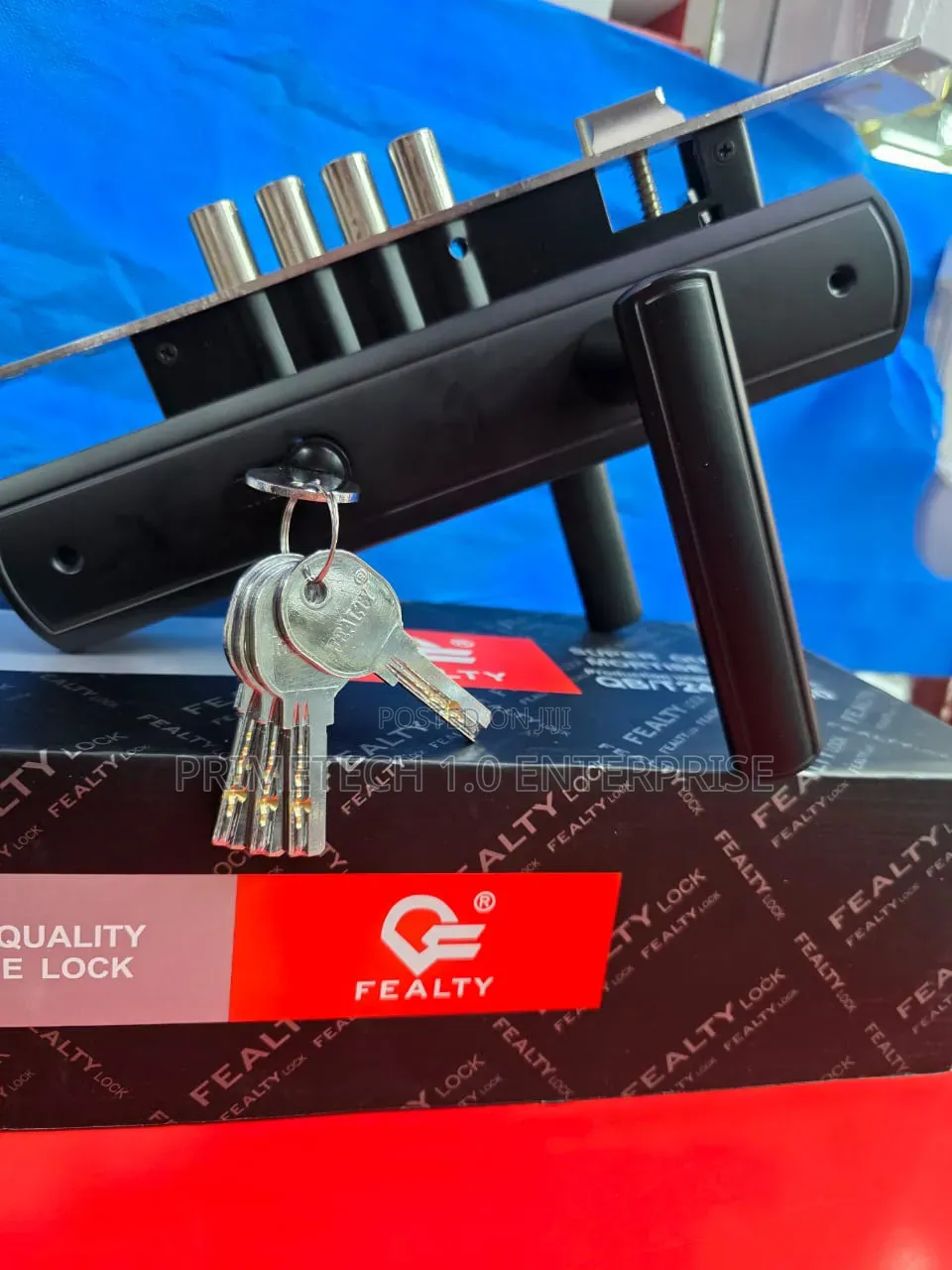 Fealty Matte Black 5-Lever Mortise Door Lock Set With 5 Keys