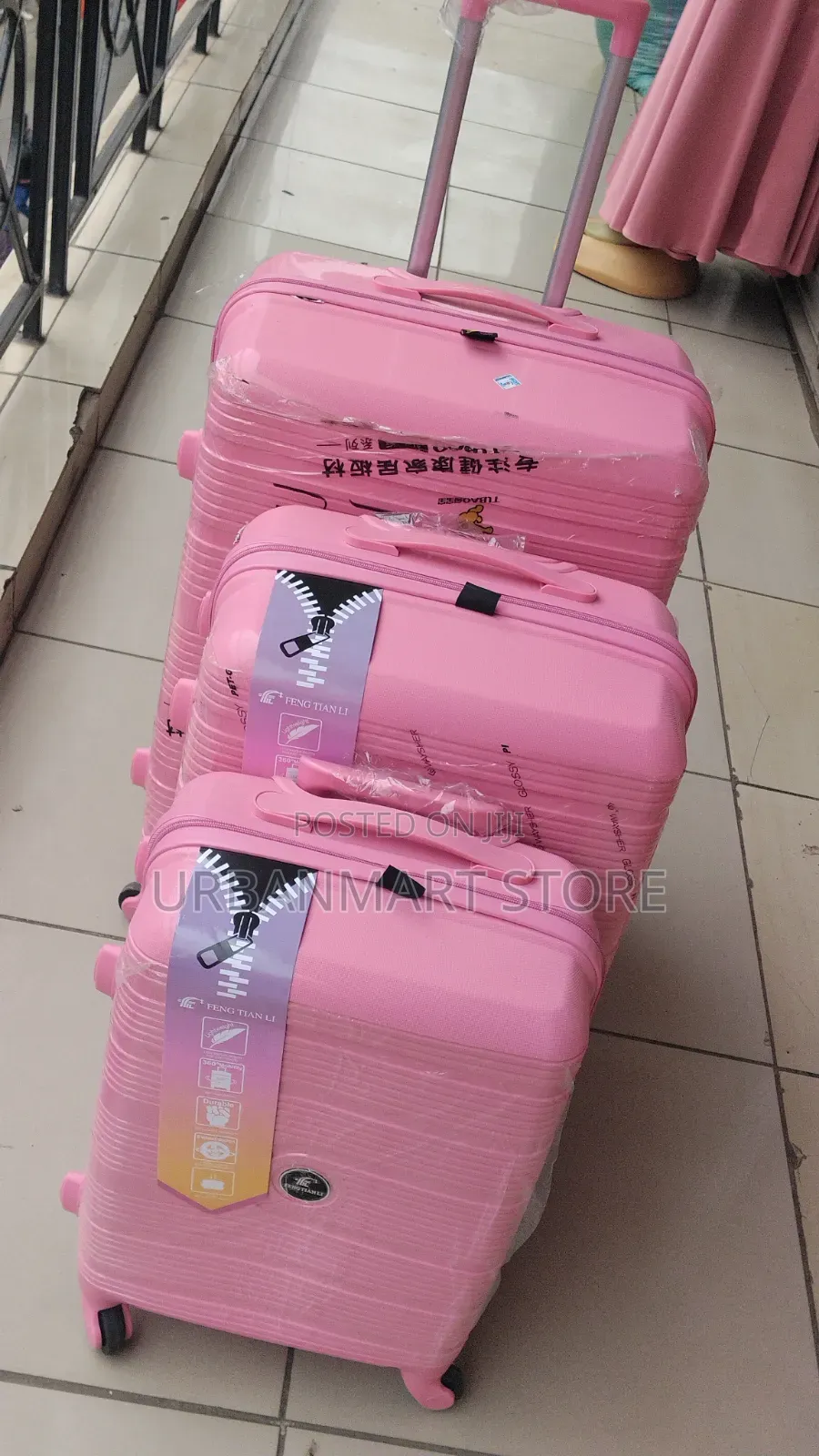 Suitcase Heavy Duty 3 in 1 Rubber Luggage Set With Spinner Wheels