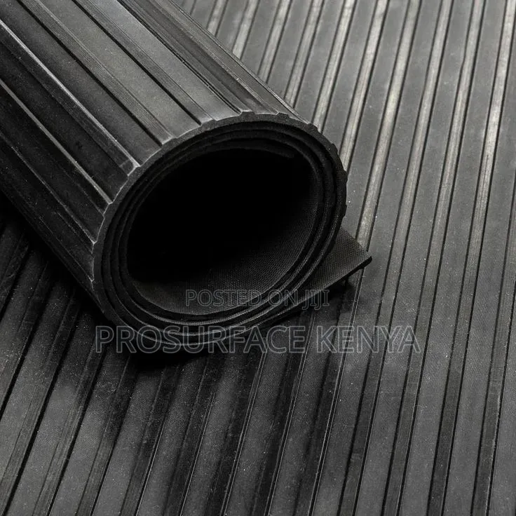Heavy-Duty Ribbed Rubber Mat –