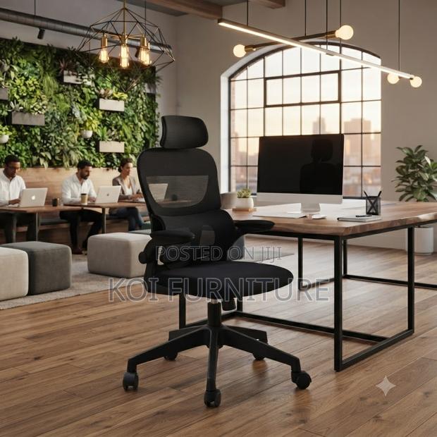 Office Chairs; Orthopedic Recliner Office Chair With Flipping Arms - thumbnail 2