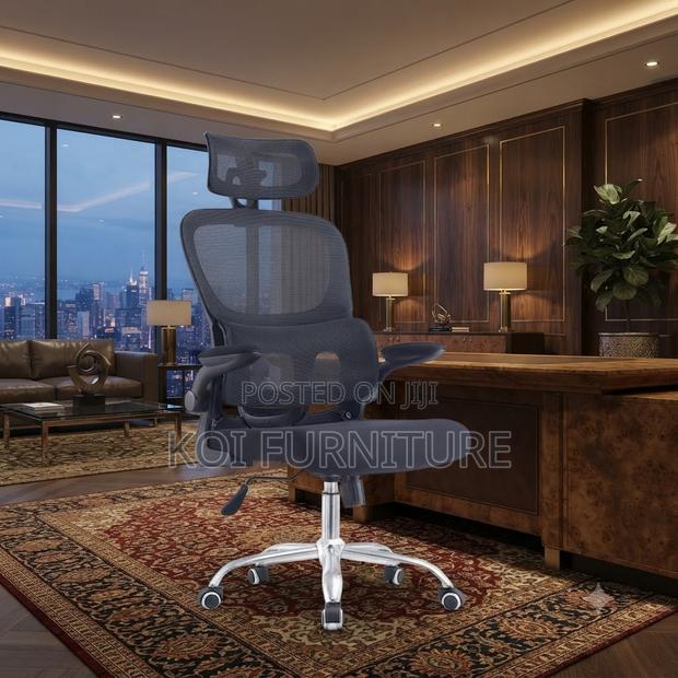 Office Chairs; Orthopedic Recliner Office Chair With Flipping Arms - thumbnail 3