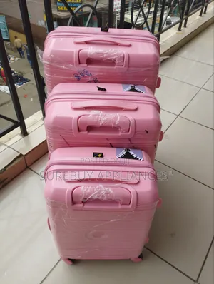Durable 3-Piece Rubber Luggage Set With Spinner Wheels