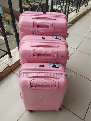 Durable 3-Piece Rubber Luggage Set With Spinner Wheels