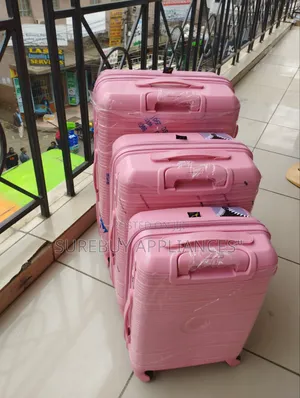 Durable 3-Piece Rubber Luggage Set With Spinner Wheels